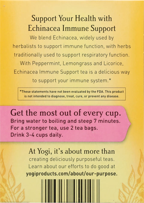Yogi Caffeine Free Echinacea Immune Support Tea 16 CT