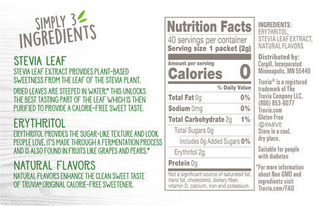 Truvia Naturally Sweet Sweetener Calorie Free 2.82 OZ
