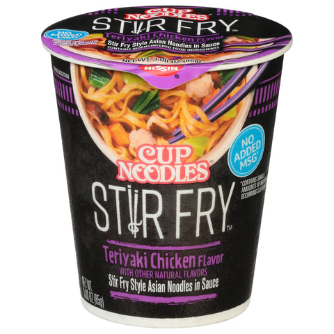 Nissin Cup Noodles Stiry Fry Teriyaki Chicken Flavor Asian Noodles 3 OZ