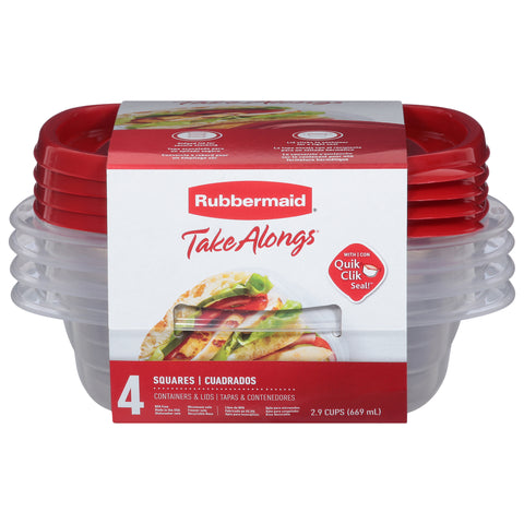 Rubbermaid Take Alongs Squares Containers & Lids 4 ea - 8 Pack