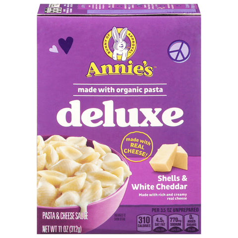 Annie's Deluxe Shells & White Cheddar Pasta & Cheese Sauce 11 oz - 12 Pack