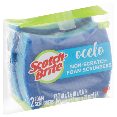 Scotch-Brite Ocelo Non-Scratch Foam Scrubbers 2 ea