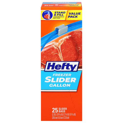 Hefty Gallon Freezer Slider Bags Value Pack 25 ea - 9 Pack