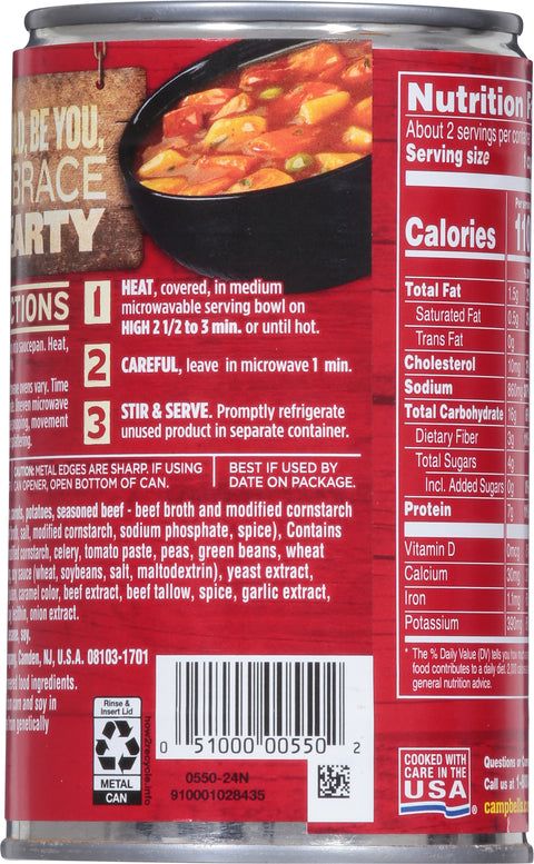 Campbell's Chunky Soup Beef With Country Vegetables 18.8 OZ