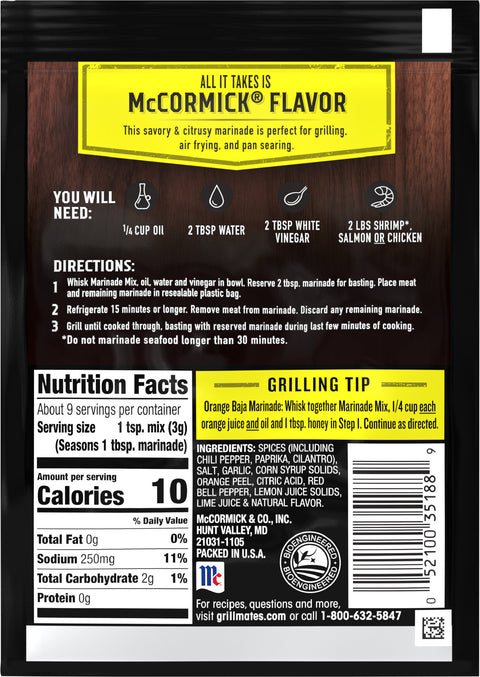 McCormick Grill Mates Marinade Baja Citrus 1 OZ