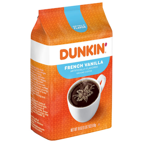 Dunkin French Vanilla Ground Coffee 18 OZ