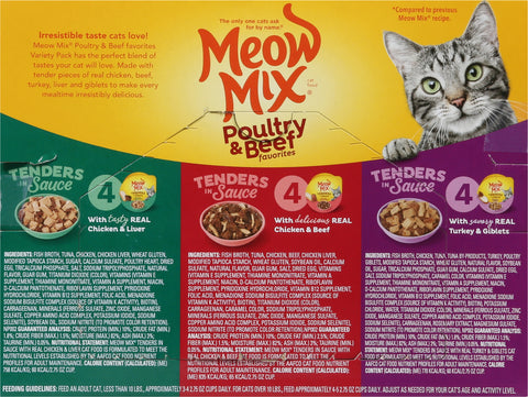 Meow Mix Cat Food Can Market Select Beef & Poultry In Gravy Variety 33 OZ