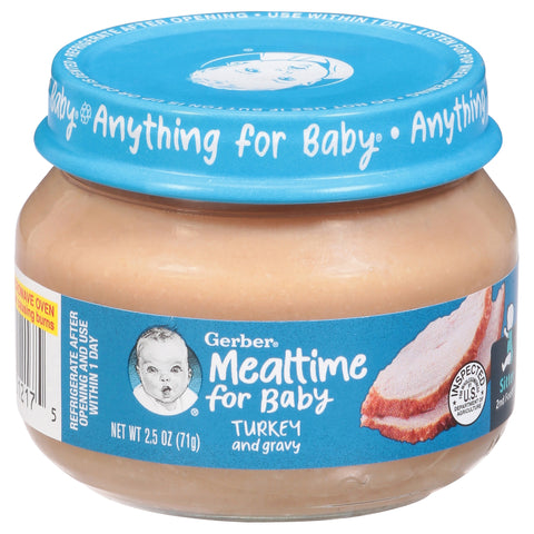 Gerber Turkey & Turkey Gravy Baby Food 2.5 OZ