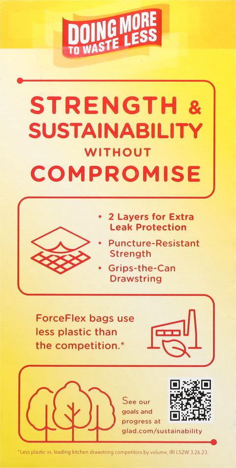 Glad Tall Kitchen Force Flex Drawstring Bags 40 CT