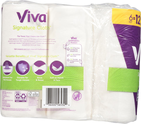 Viva Signature Cloth 1-Ply Choose-A-Sheet Towels Double Rolls 6 ea