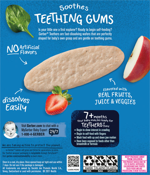 Gerber Strawberry Apple Spinach Teethers 1.7 OZ