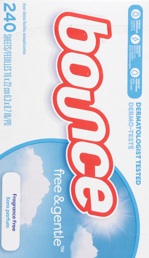 Bounce Free & Gentle Fragrance Free Dryer Sheets 240 ea