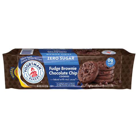 Voortman Bakery Sugar Free Fudge Brownie Chocolate Chip Cookies 8 OZ
