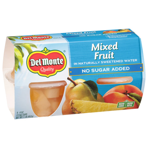 Del Monte Fruit Cups Mixed No Sugar Added 16 OZ
