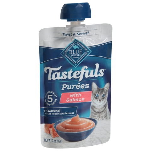 Blue Buffalo Blue Tastefuls Natural Purees Cat Food Complement with Salmon 3 oz