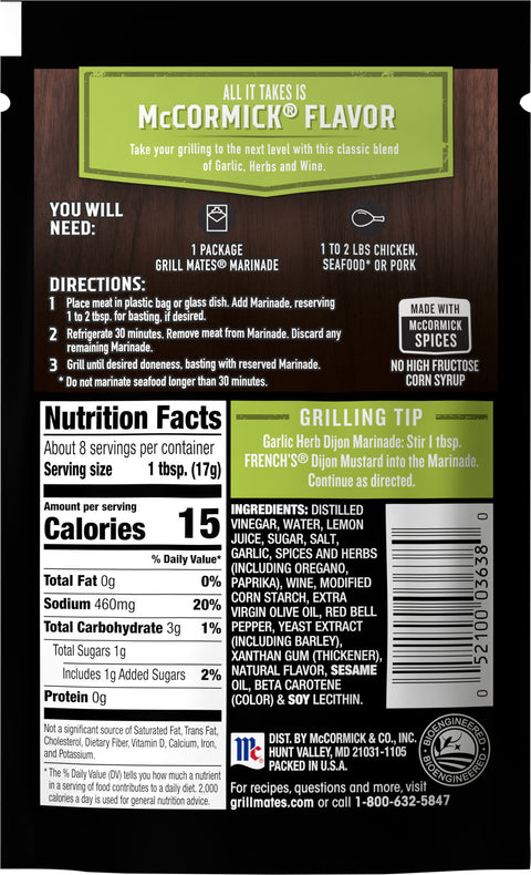 McCormick Grill Mates Garlic, Herb & Wine Marinade 5 OZ