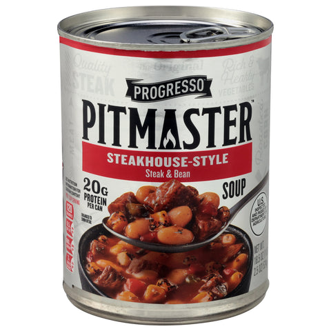 Progresso Pitmaster Steakhouse-Style Steak & Bean Soup 18.5 oz - 12 Pack