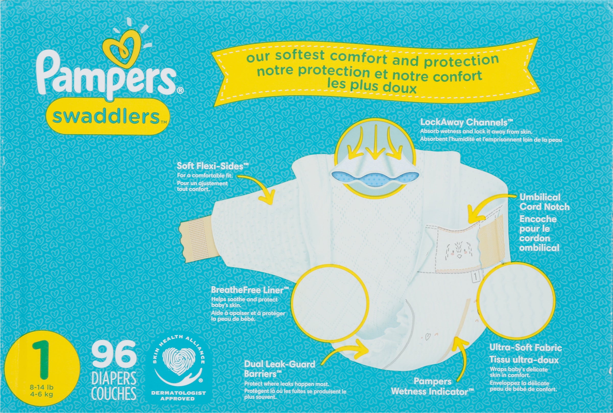 Pampers Diapers 1 (8-14 lb) Super Pack - 96 Diapers – StockUpExpress