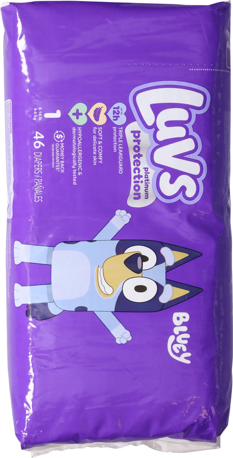 Luvs Bluey Diapers 1 (8-14 lb) 46 ea