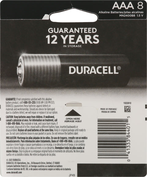 Duracell Coppertop AAA Alkaline Batteries 8 CT