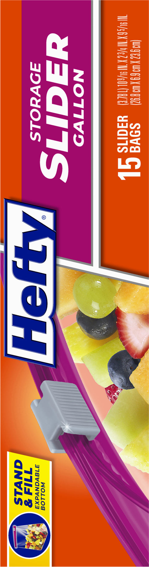 Hefty Slider Food Storage Gallon Bag 15 CT