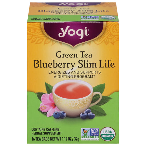 Yogi Caffeine Free Blueberry Slim Life Green Tea 16 CT