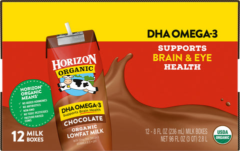 Horizon Organic 1% Lowfat Chocolate Milk UHT DHA Omega-3 96 FZ