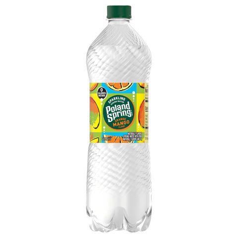 Poland Spring Sparkling Water, Orange Mango, 33.8 oz. Plastic Bottle - 12 Pack