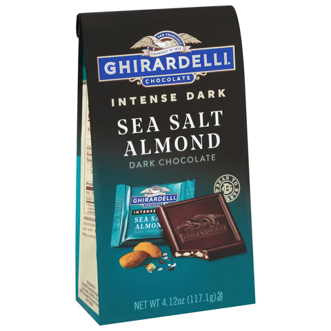 Ghirardelli Dark And Sea Salt With Almond Dark Chocolate 4.12 OZ