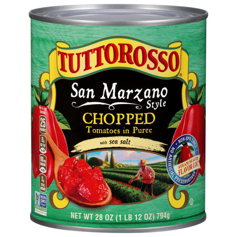Tuttorosso San Marzano Chopped Tomatoes in Puree With Sea Salt 28 OZ