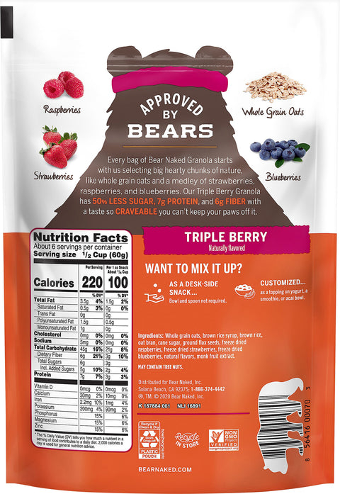 Bear Naked Low Sugar Triple Berry Granola 12 OZ