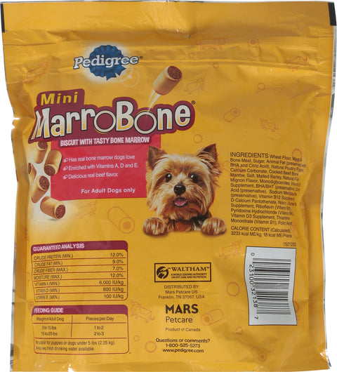 Pedigree Mini Marrobone Real beef Flavor Snack Food for Dogs 15 oz