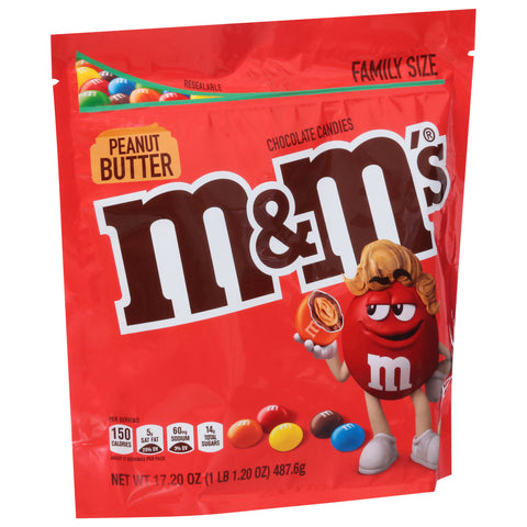 M&M's Peanut Butter Chocolate Candies Family Size 17.20 oz