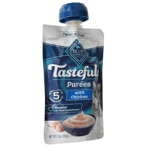 Blue Buffalo Blue Tastefuls Natural Purees Cat Food Complement with Chicken 3 oz