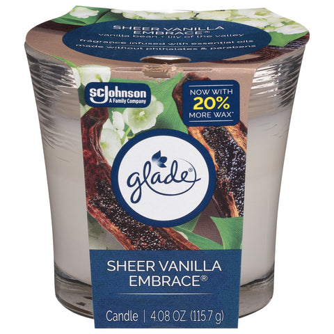 Glade Sheer Vanilla Embrace Candle 1 Each - 6 Pack