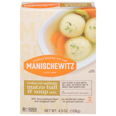 Manischewitz Reduced Sodium Matzo Ball & Soup Mix 4.5 OZ