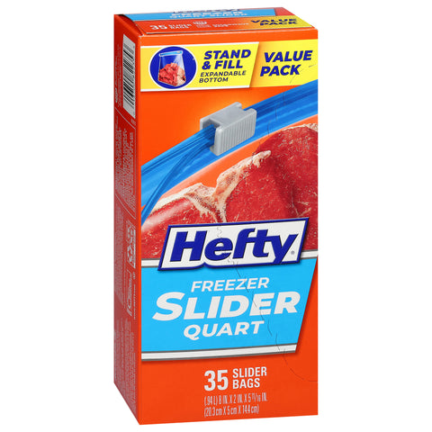 Hefty Quart Freezer Slider Bag 35Ct