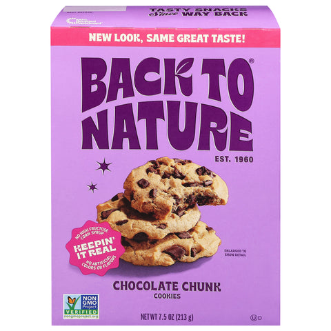 Back to Nature Chocolate Chunk Cookies 7.5 oz - 6 Pack