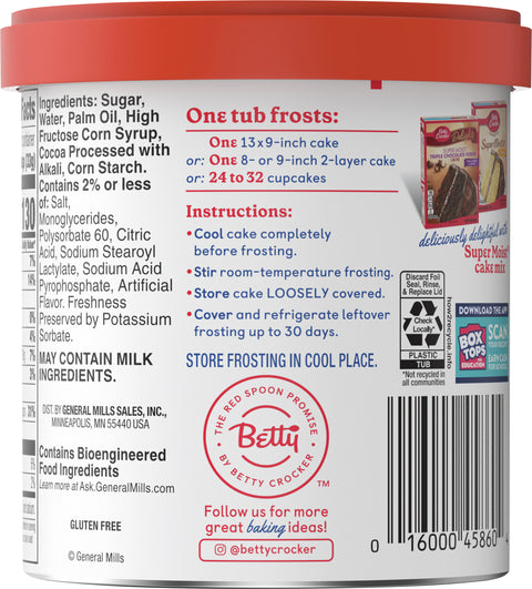 Betty Crocker Dark Chocolate Frosting 16 OZ