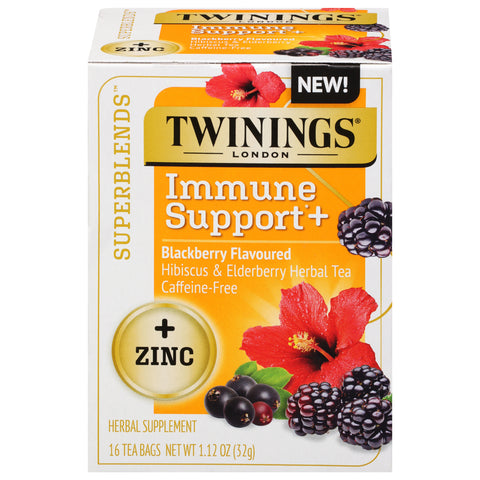Twinings Superblends Immune Support Blackberry Flavoured Herbal Tea 16 Tea Bags - 6 Pack
