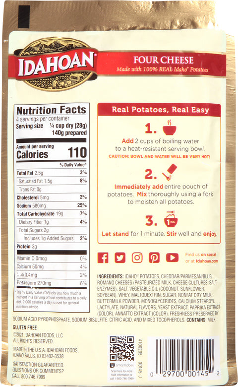 Idahoan Four Cheese Mashed Potatoes 4 OZ