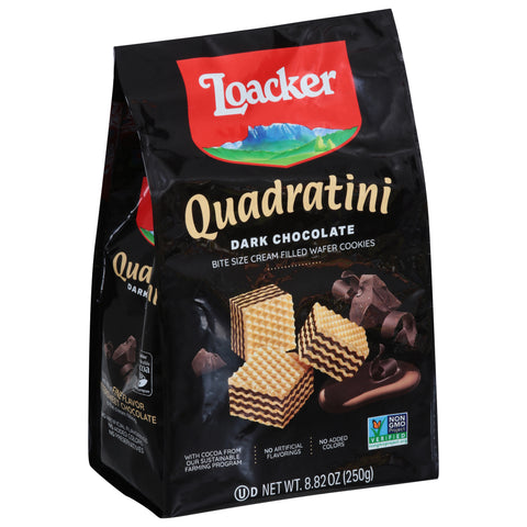 Loacker Quadratini Dark Chocolate Wafer Cookies 8.82 OZ