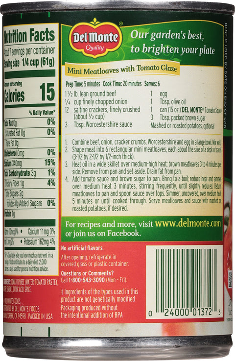 Del Monte Organic Tomato Sauce 15 OZ