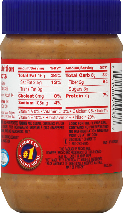 Jif Extra Crunchy Peanut Butter, 16-Ounce Jar