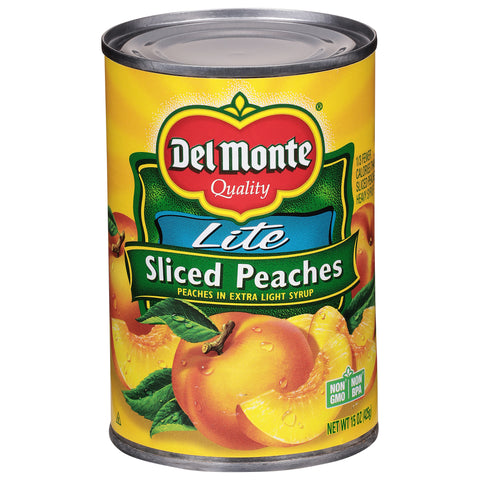 Del Monte Lite Sliced Peaches Yellow Cling 15 OZ