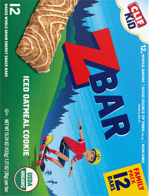 Clif Kid Zbar Organic Iced Oatmeal Cookie Snack Bar 15.24 OZ