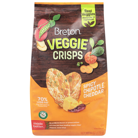 Breton Veggie Spicy Chipotle Cheddar Crisps 6 oz - 12 Pack