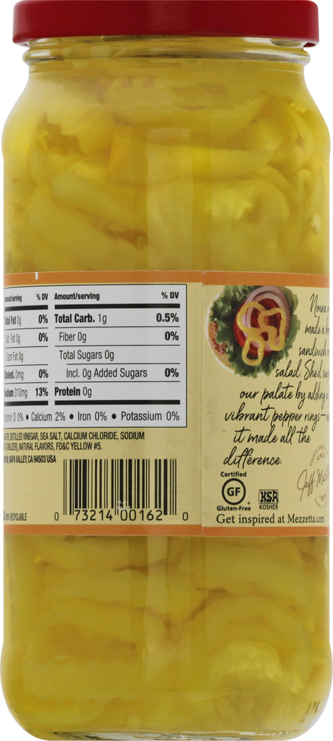 Mezzetta Deli-Sliced Mild Pepper Rings 16 FZ