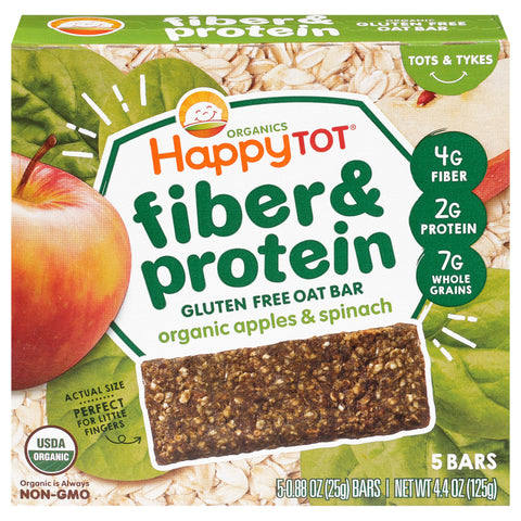 Happy Tot Organics Fiber & Protein Apple 4.4 OZ
