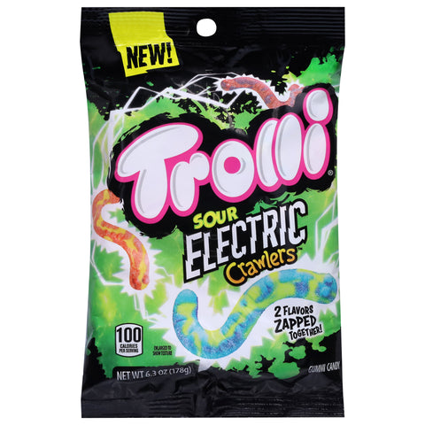 Trolli Sour Electric Crawlers Gummi Candy 6.3 oz - 8 Pack